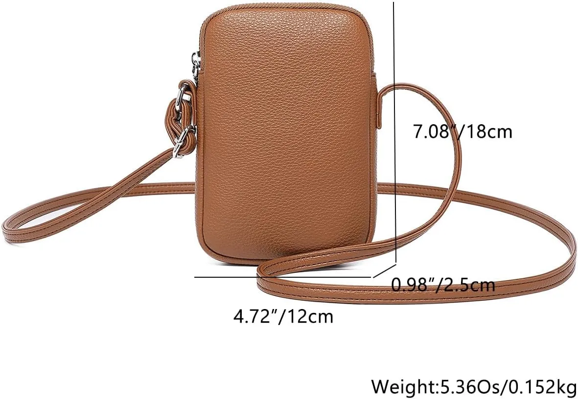 Small Crossbody Purse Zipper Cell Phone Bag Mini Shoulder Purse Wallet Smart Phone Wallet with Credit Card Solts