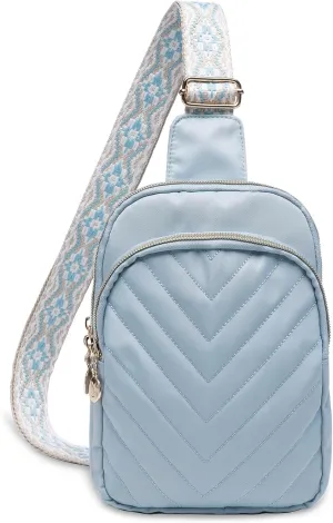Small Crossbody Sling Bags for Women Men, 3 Zipper Pocket Cell Phone Purse Fanny Packs for Women
