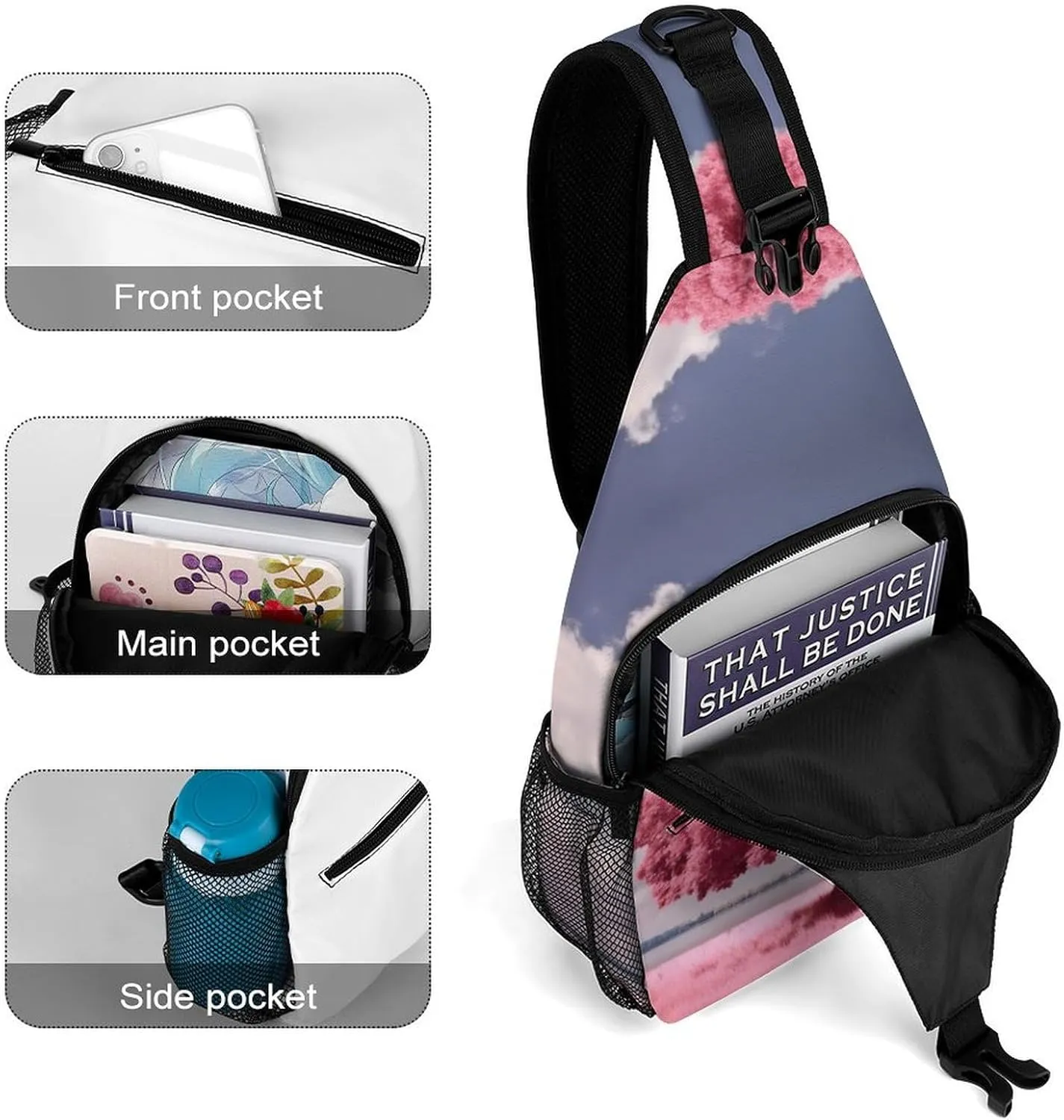 Small Sling Chest Bag Crossbody Bag for Men Women,Beautiful Tree Lightweight Gym Daypack for Travel Cycling Hiking