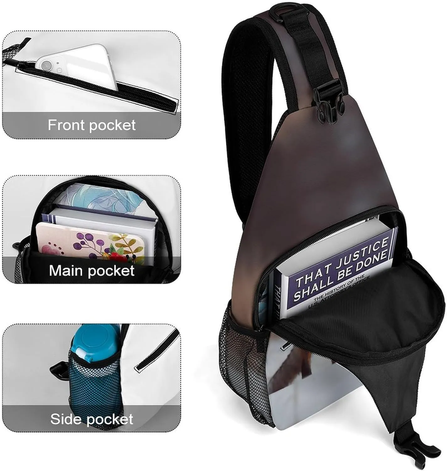 Small Sling Chest Bag Crossbody Bag for Men Women,Cute Fox Lightweight Gym Daypack for Travel Cycling Hiking