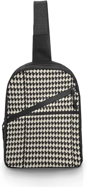 Small Sling Chest Bag Crossbody Bag for Men Women,Gray Houndstooth Stripes Lightweight Gym Daypack for Travel Cycling Hiking