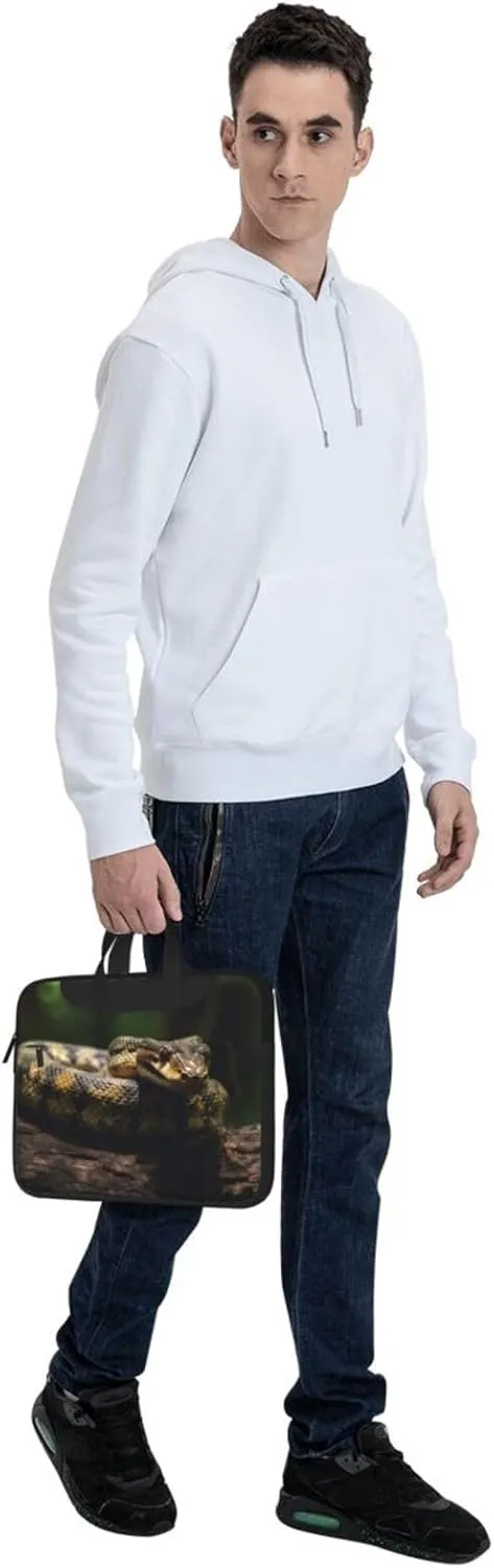 Snake Resting on a Log Laptop Bag Laptop Messenger Shoulder Bag Travel Computer Bag for Women Men