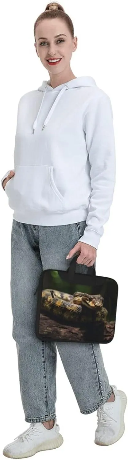 Snake Resting on a Log Laptop Bag Laptop Messenger Shoulder Bag Travel Computer Bag for Women Men