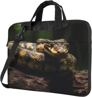Snake Resting on a Log Laptop Bag Laptop Messenger Shoulder Bag Travel Computer Bag for Women Men