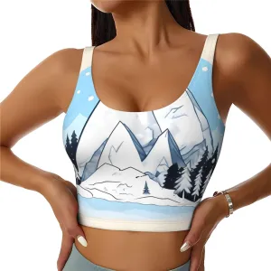 Snow-Capped Mountains Prints Women's Sports Vest - Lightweight and Breathable Yoga Workout Fitness