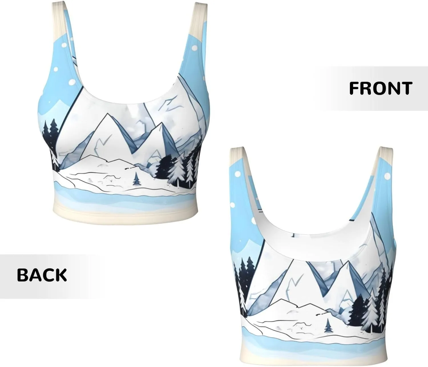 Snow-Capped Mountains Prints Women's Sports Vest - Lightweight and Breathable Yoga Workout Fitness