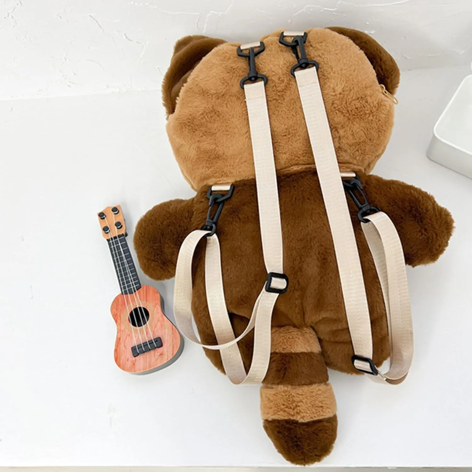 Soft Crossbody Bag for Girls Lovely Cartoon Backpack Bear Messenger Bag Plush Panda Shoulder Bag Shopping Bag