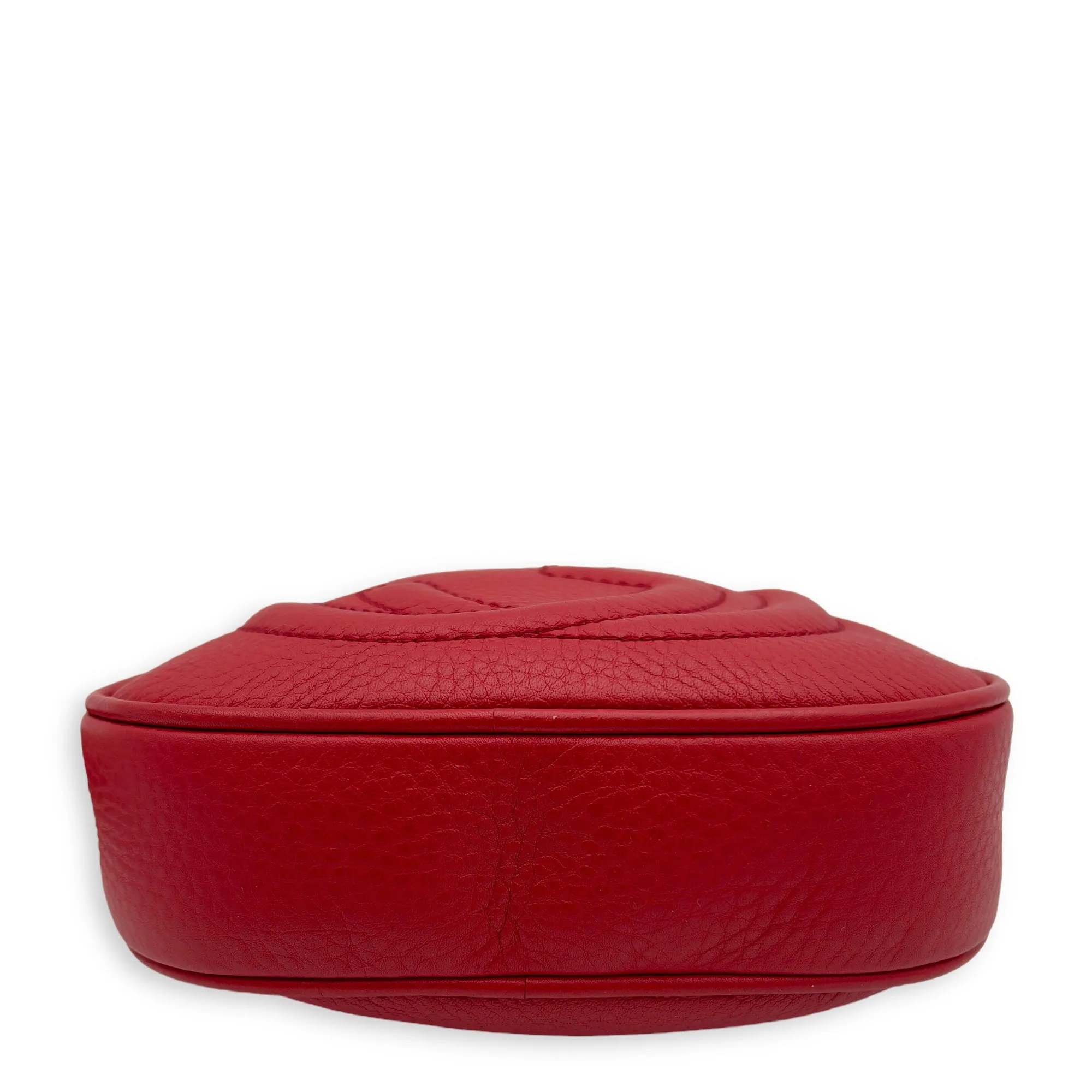 Soho Crossbody Bag Red in Calfskin, Gold hardware