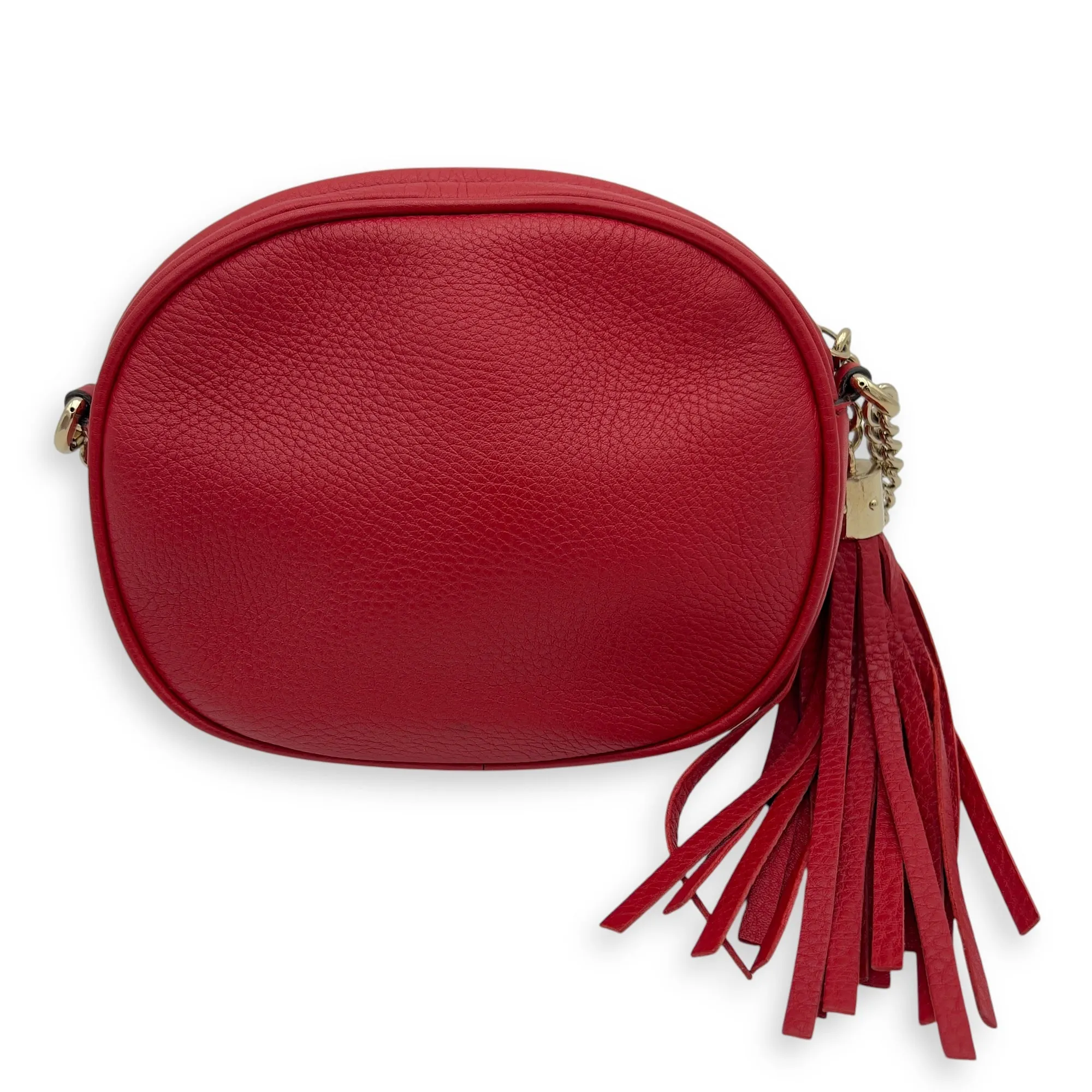 Soho Crossbody Bag Red in Calfskin, Gold hardware