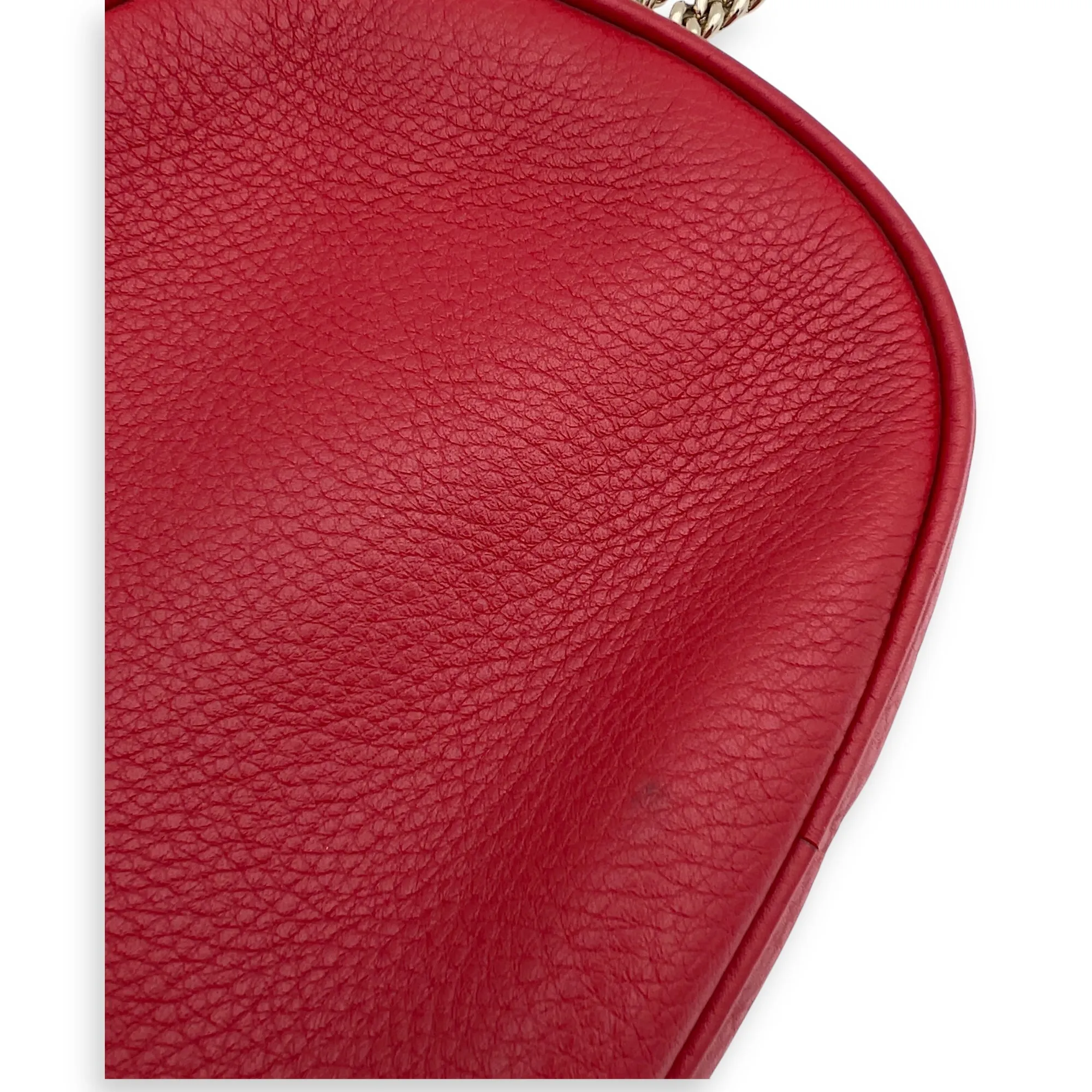 Soho Crossbody Bag Red in Calfskin, Gold hardware