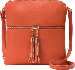Solene Womens Lightweight Medium Crossbody Purse with Tassel, Perfect Size Crossbody Bags for Daily Use, travel