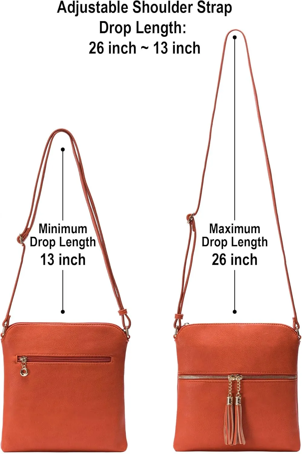 Solene Womens Lightweight Medium Crossbody Purse with Tassel, Perfect Size Crossbody Bags for Daily Use, travel