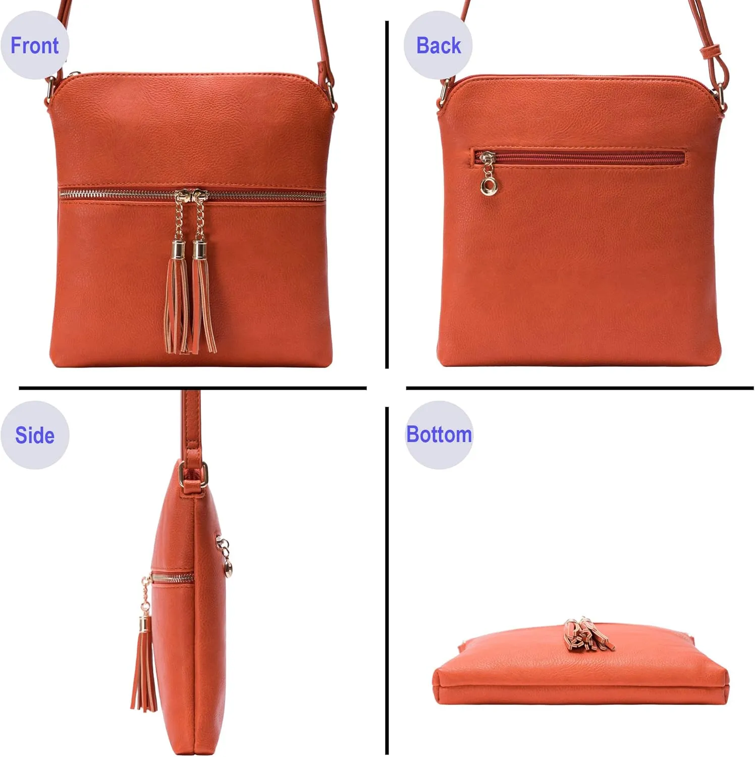 Solene Womens Lightweight Medium Crossbody Purse with Tassel, Perfect Size Crossbody Bags for Daily Use, travel