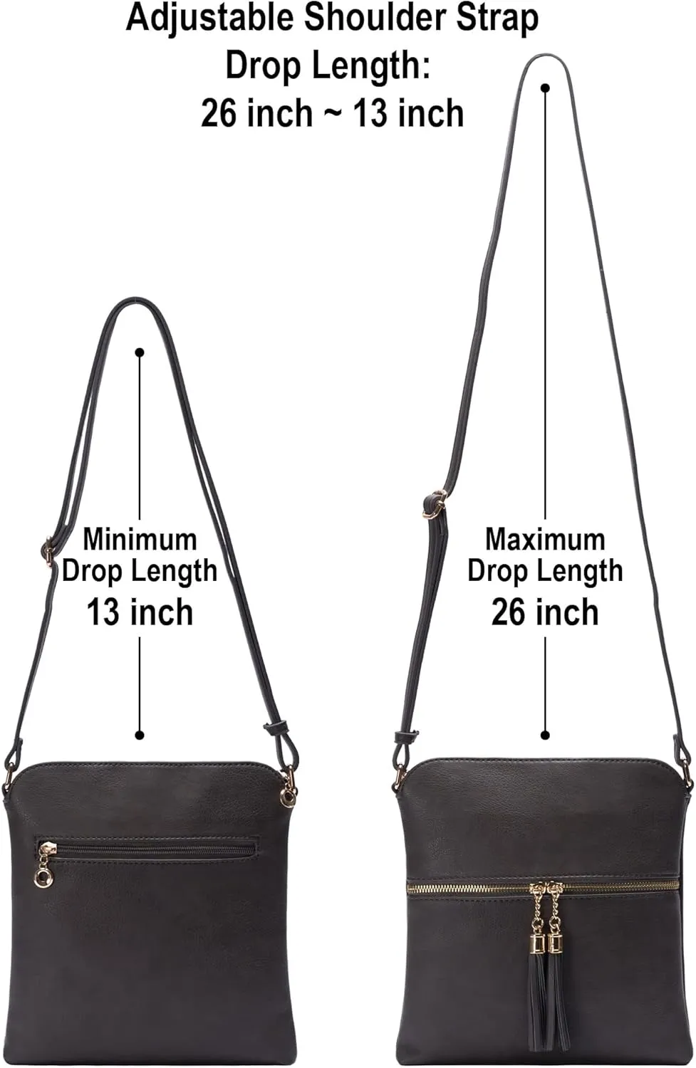 Solene Womens Lightweight Medium Crossbody Purse with Tassel, Perfect Size Crossbody Bags for Daily Use, travel