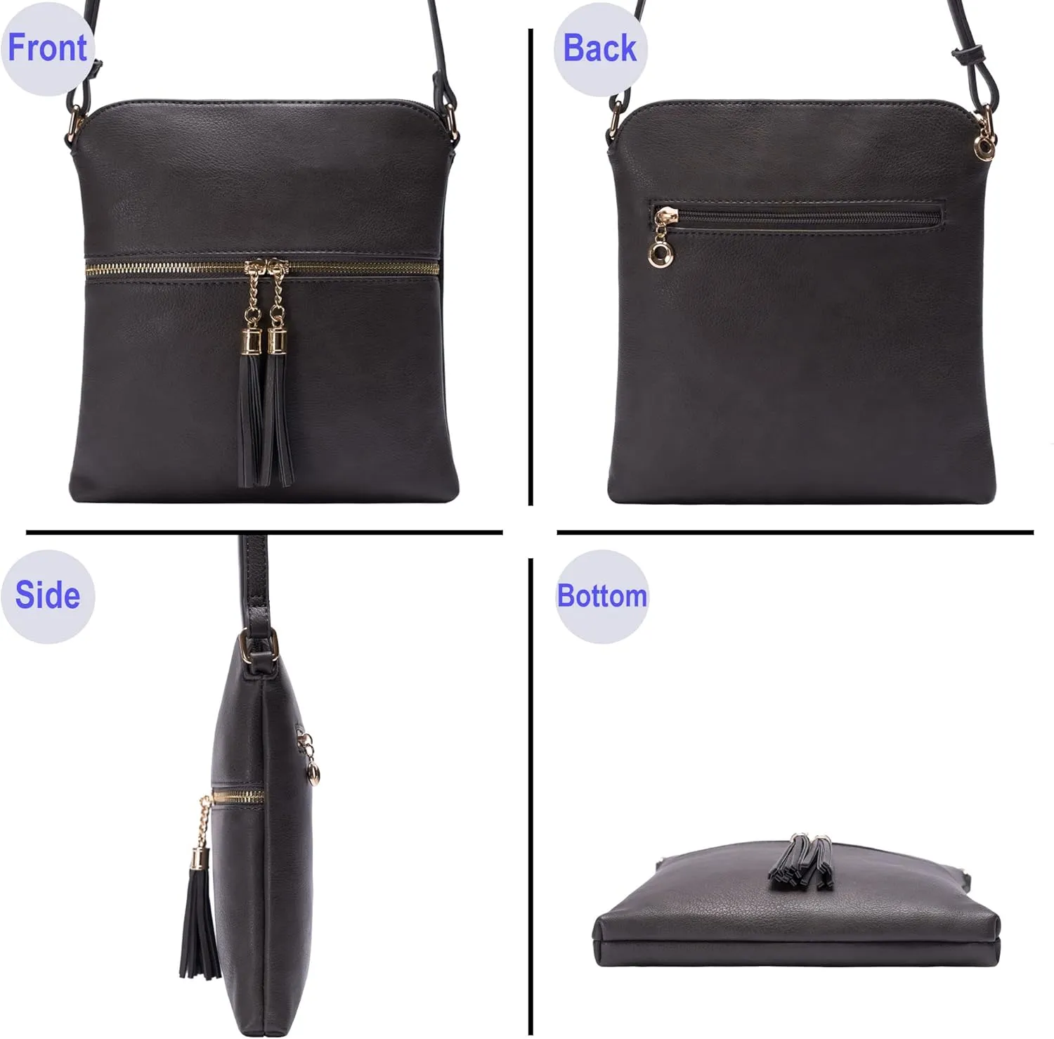 Solene Womens Lightweight Medium Crossbody Purse with Tassel, Perfect Size Crossbody Bags for Daily Use, travel