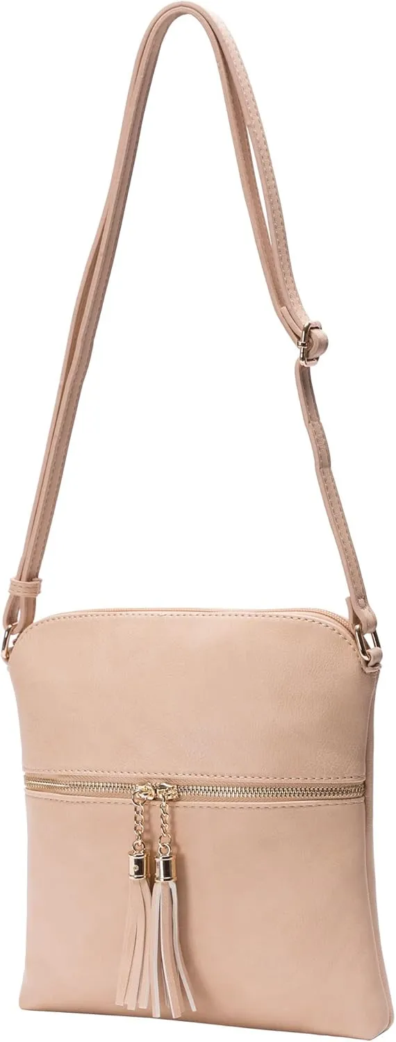 Solene Womens Lightweight Medium Crossbody Purse with Tassel, Perfect Size Crossbody Bags for Daily Use, travel