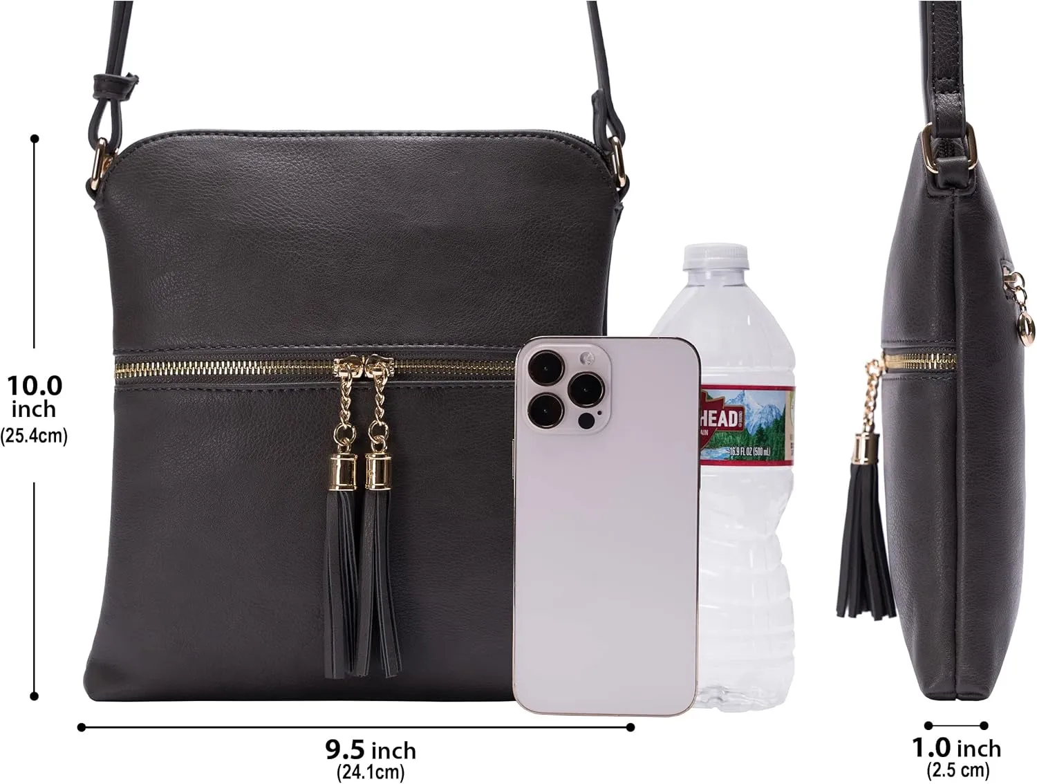 Solene Womens Lightweight Medium Crossbody Purse with Tassel, Perfect Size Crossbody Bags for Daily Use, travel