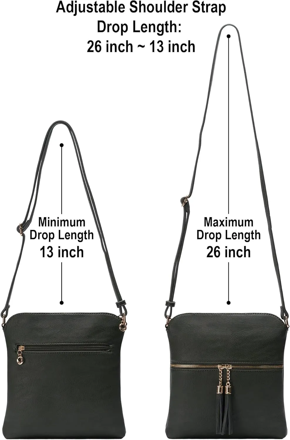 Solene Womens Lightweight Medium Crossbody Purse with Tassel, Perfect Size Crossbody Bags for Daily Use, travel