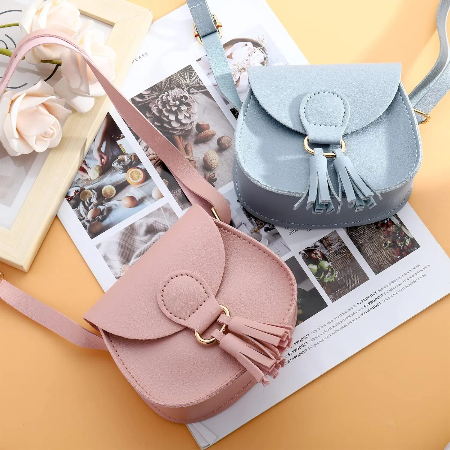 SOTOGO 2 Pieces Little Girls Purses Toddler Crossbody Purse Princess Purses Handbags Cute Girl Wallets Mini Shoulder Crossbody Bags for Kids