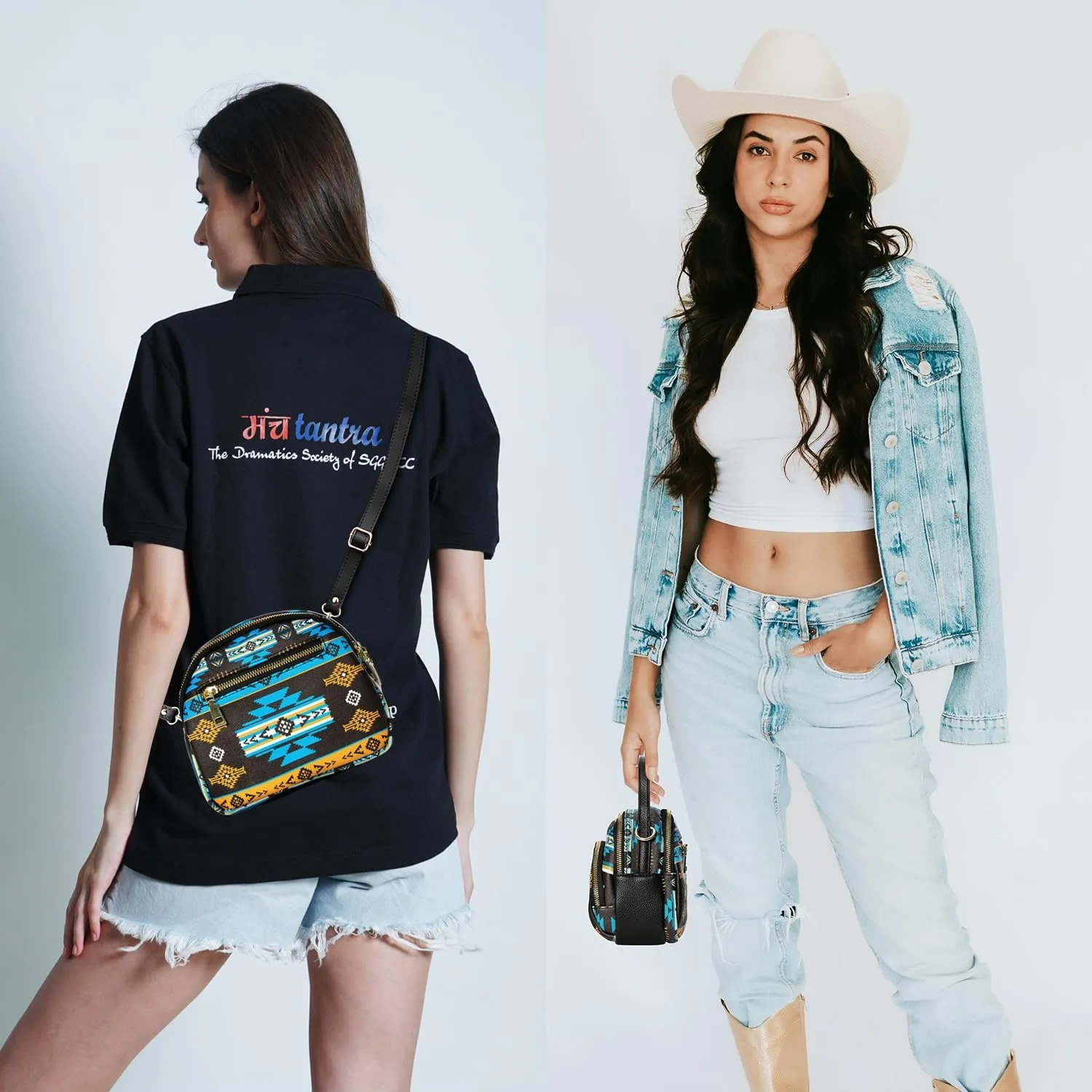 Southwest Crossbody Bags For Women, Handbags, Shoulder Bag, Purse, Pu Leather, With Adjustable Strap