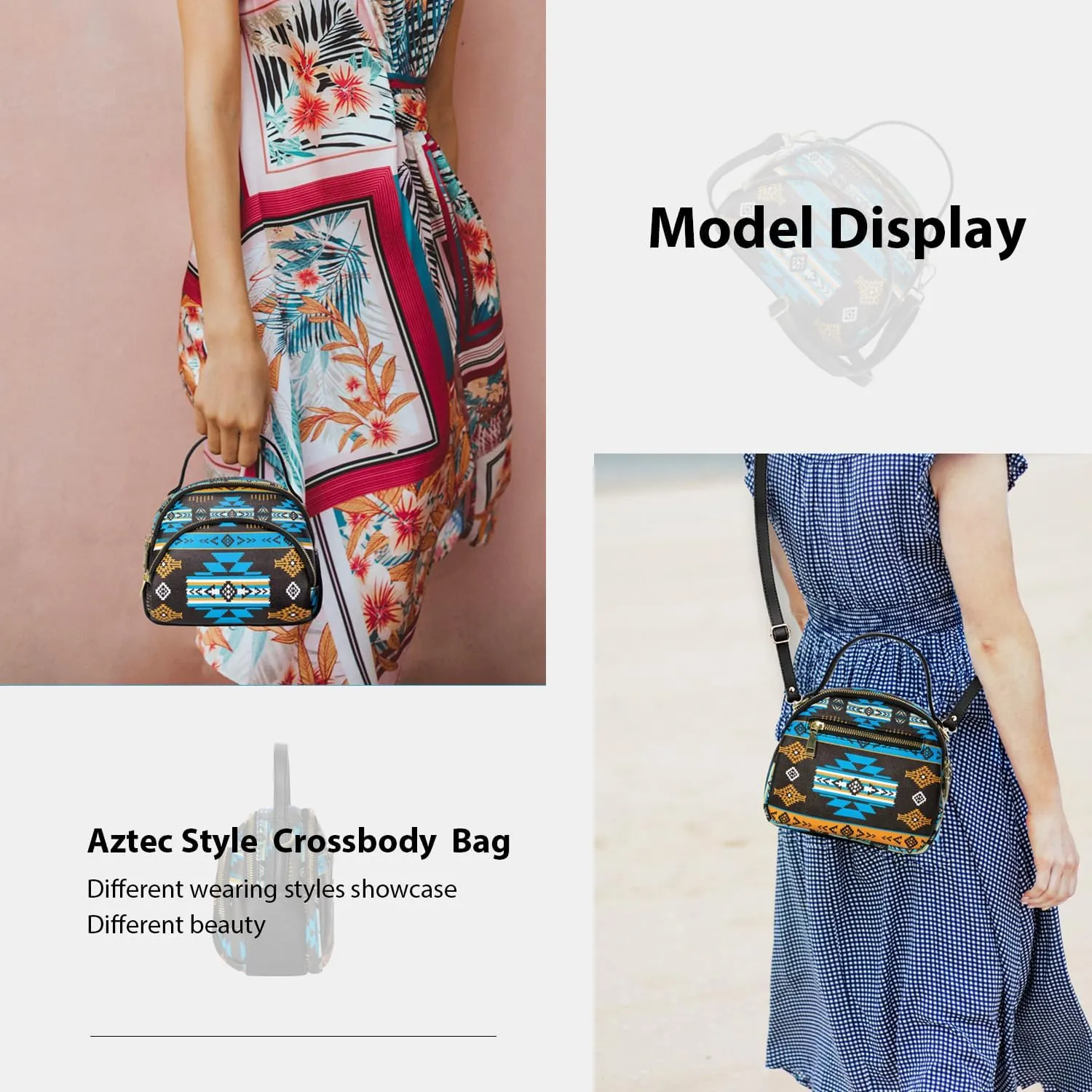 Southwest Crossbody Bags For Women, Handbags, Shoulder Bag, Purse, Pu Leather, With Adjustable Strap