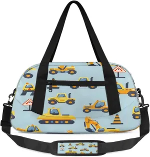 Sport Duffel Bag Cute Excavators Kids Gym Bag Weekender Overnight Bags for Boys Girls Teens Carry On Workout Travel Bag