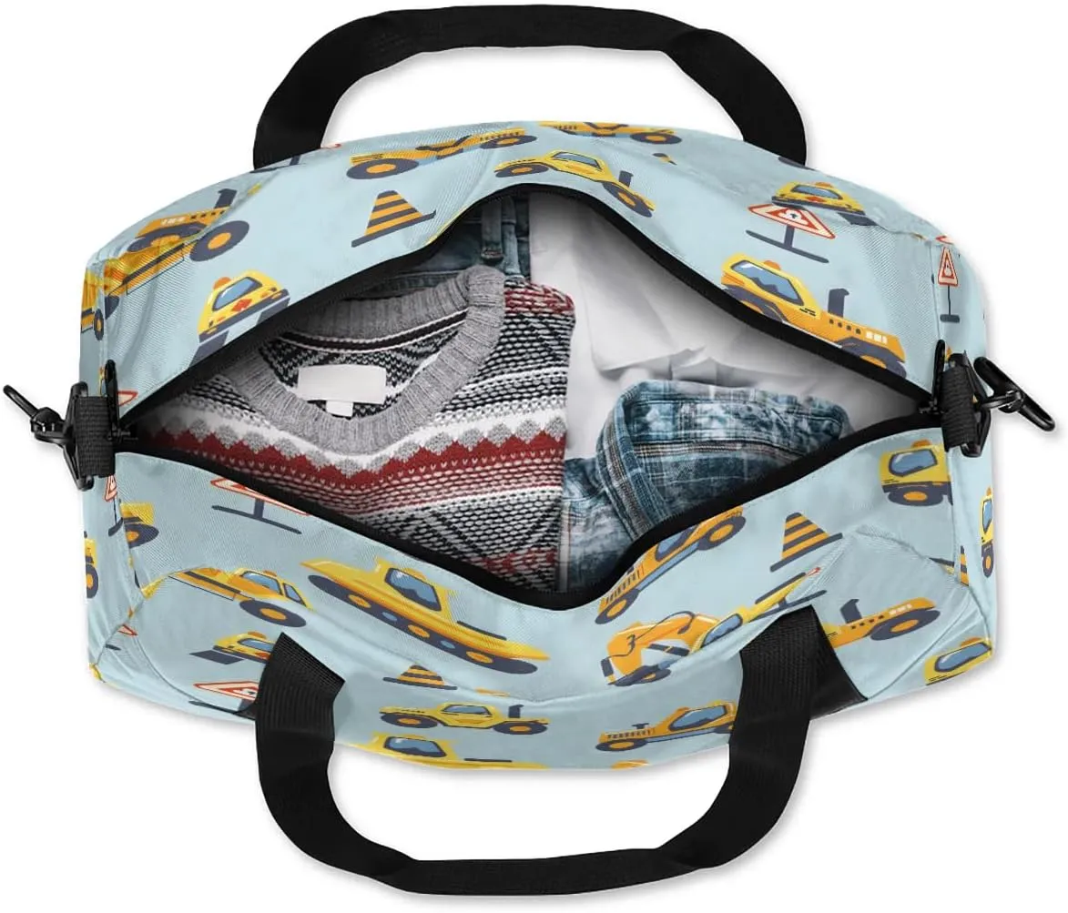 Sport Duffel Bag Cute Excavators Kids Gym Bag Weekender Overnight Bags for Boys Girls Teens Carry On Workout Travel Bag