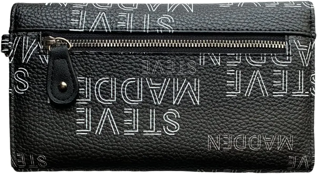 Steve Madden Women's Logobar Trifold Wristlet Wallet Handbag
