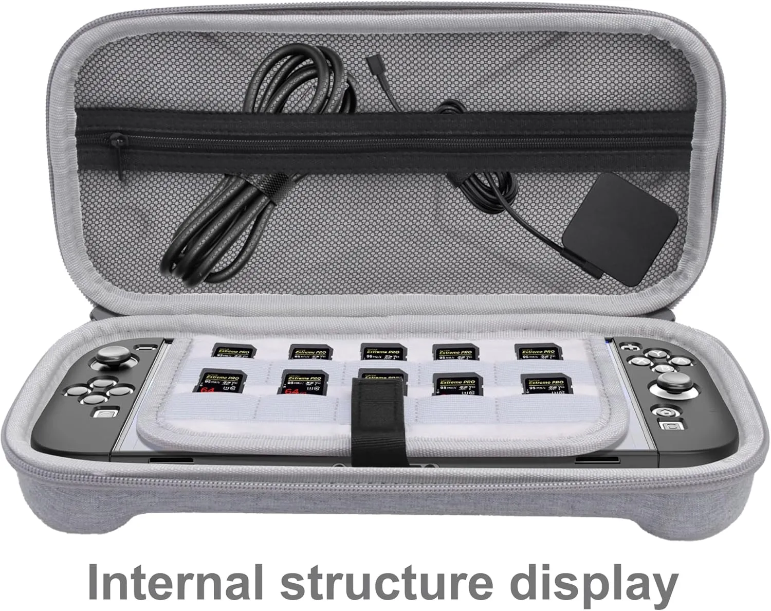 Storage Case for NS Switch 2 for (2025) case Cover,Grey Hard Shell Portable,Handbag with 2 Pack Tempered Films 2 in 1