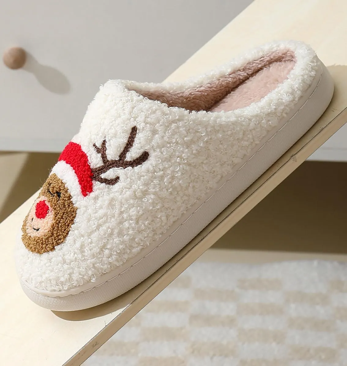 Strawberry Cotton Slippers - Cherry, Love Heart, Cowboy Boot, Fox Cat Designs - Women's Men's Vintage Memory Foam Indoor Household Cloud Slip-On