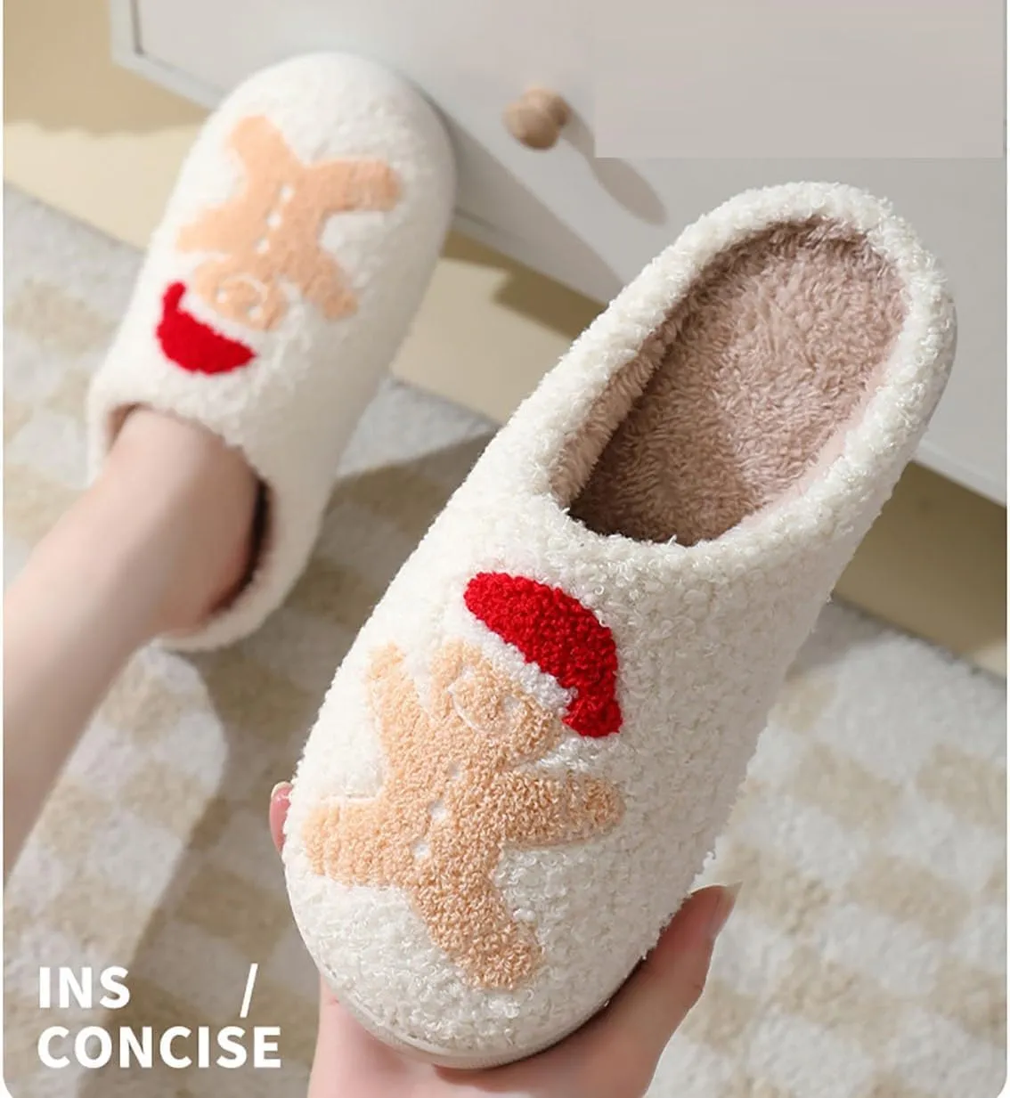 Strawberry Cotton Slippers - Cherry, Love Heart, Cowboy Boot, Fox Cat Designs - Women's Men's Vintage Memory Foam Indoor Household Cloud Slip-On