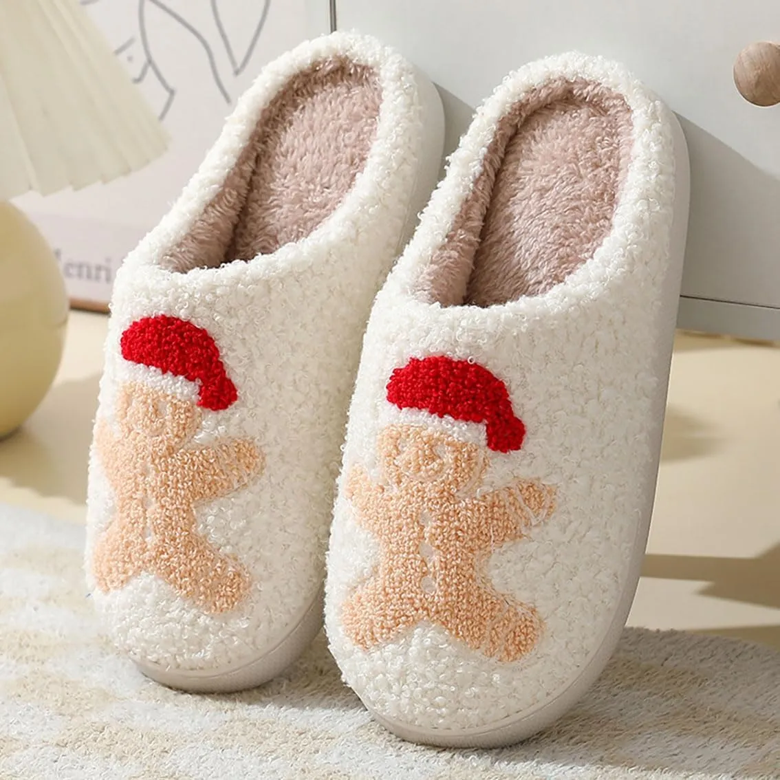 Strawberry Cotton Slippers - Cherry, Love Heart, Cowboy Boot, Fox Cat Designs - Women's Men's Vintage Memory Foam Indoor Household Cloud Slip-On