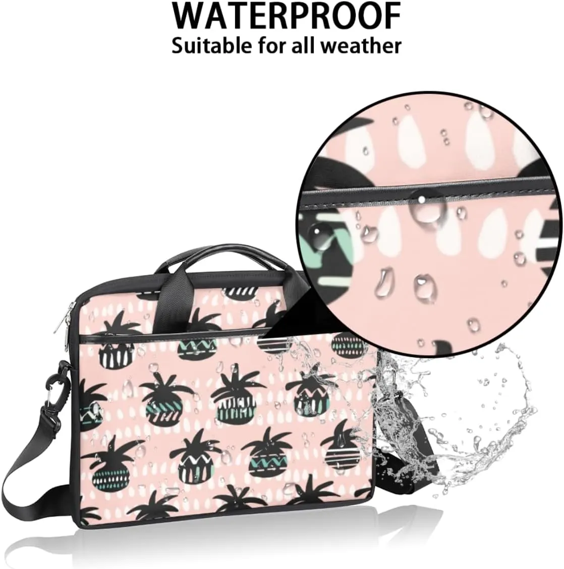 Strawberry Laptop Bag for Women Men 13-15 Inch Computer Briefcase Bag Lightweight Notebook Shoulder Messenger Bag
