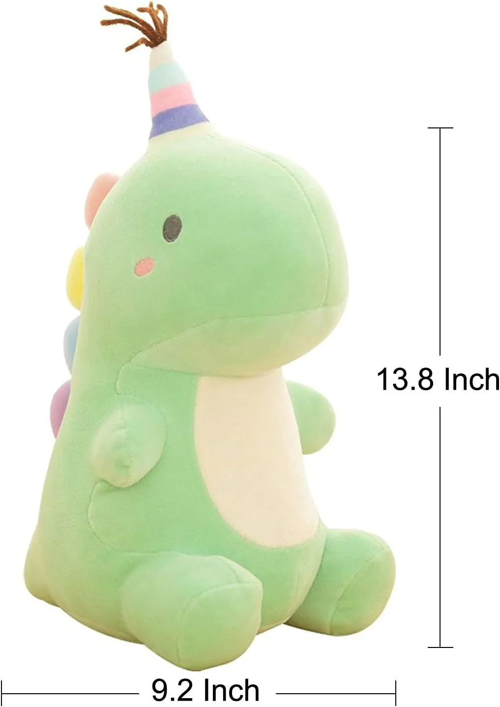 Stuffed Animal Plush Toys, Cute Dinosaur Toy, Soft Dino Plushies for Kids Plush Doll Gifts for Boys Girls (Green, 13.8 Inch)