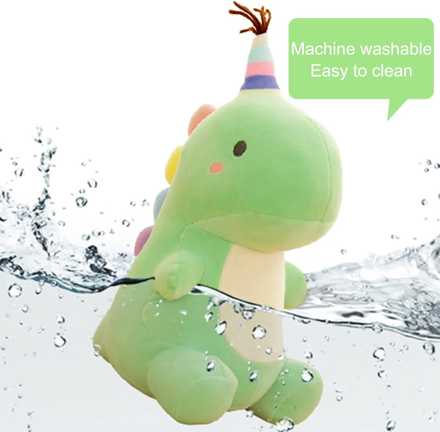 Stuffed Animal Plush Toys, Cute Dinosaur Toy, Soft Dino Plushies for Kids Plush Doll Gifts for Boys Girls (Green, 13.8 Inch)