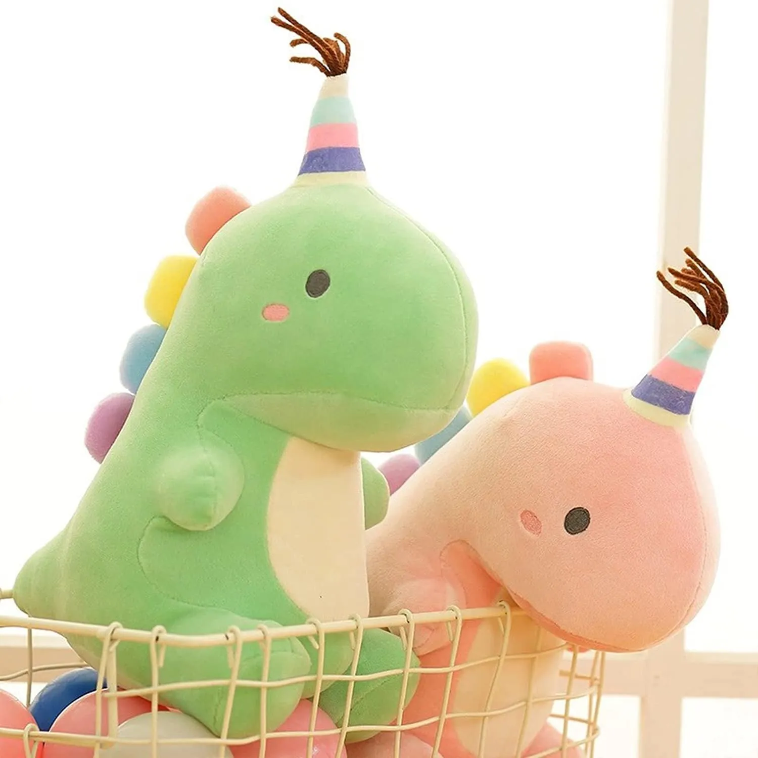 Stuffed Animal Plush Toys, Cute Dinosaur Toy, Soft Dino Plushies for Kids Plush Doll Gifts for Boys Girls (Green, 13.8 Inch)