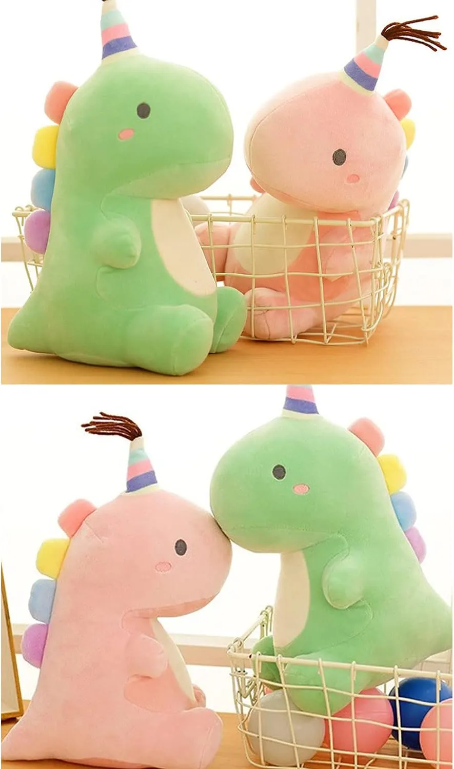 Stuffed Animal Plush Toys, Cute Dinosaur Toy, Soft Dino Plushies for Kids Plush Doll Gifts for Boys Girls (Green, 13.8 Inch)