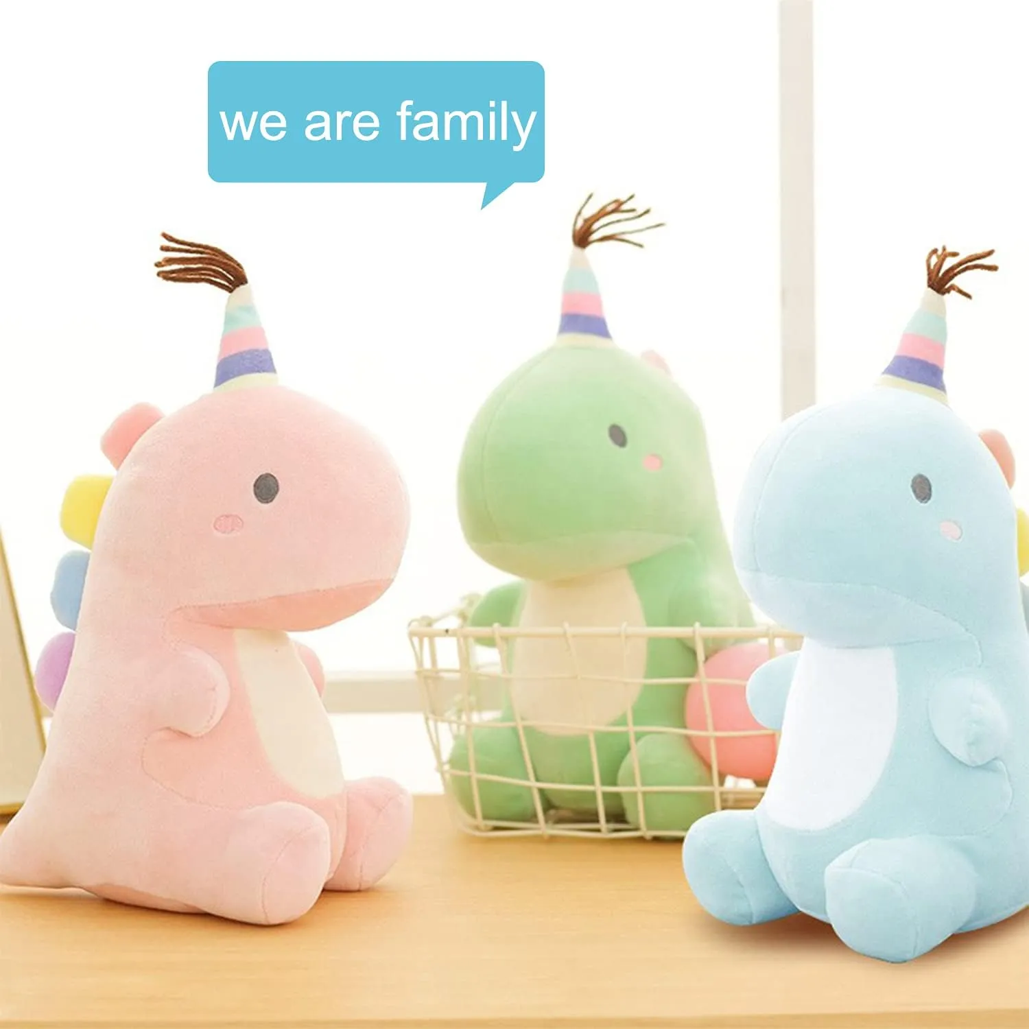 Stuffed Animal Plush Toys, Cute Dinosaur Toy, Soft Dino Plushies for Kids Plush Doll Gifts for Boys Girls (Green, 13.8 Inch)