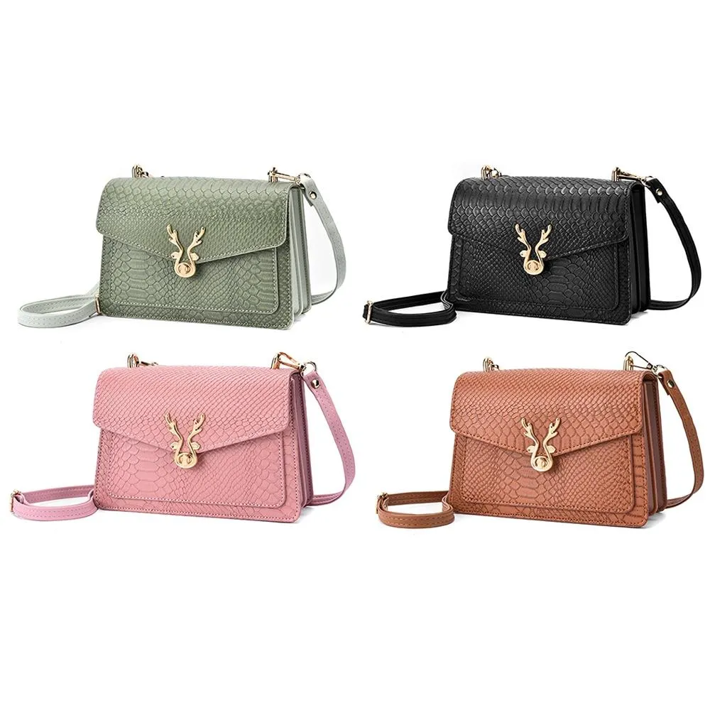 Stylish Crocodile Leather Crossbody Phone Bag