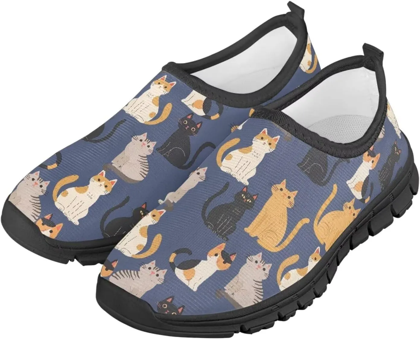 Stylish Print Slip On Sneakers for Boys and Girls Lightweight Breathable Running Shoes for Daily Wear and Sports Size 11-15 Black Sole