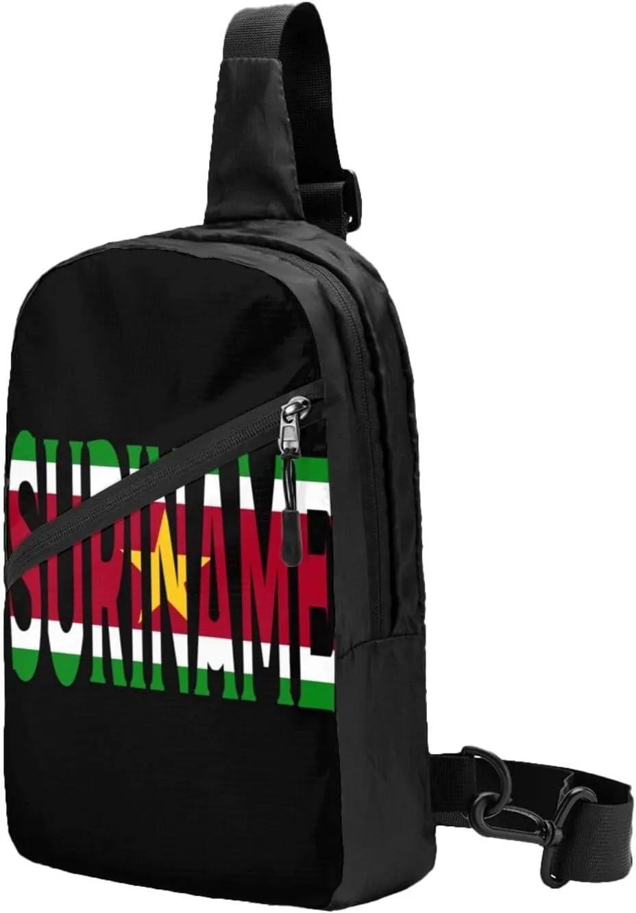 Suriname Font Surinamese Flag Crossbody Bag Portable Sling Bags Foldable Chest Daypack Reusable Sports Shoulder Backpack Diagonally Casual Rucksack Travel Bag
