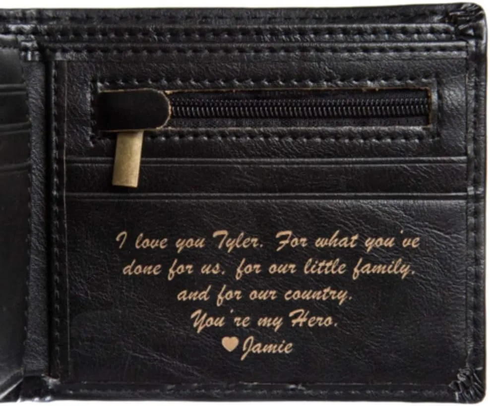 Swanky Badger Personalized Wallet – Bifold Wallet (Black Circle)