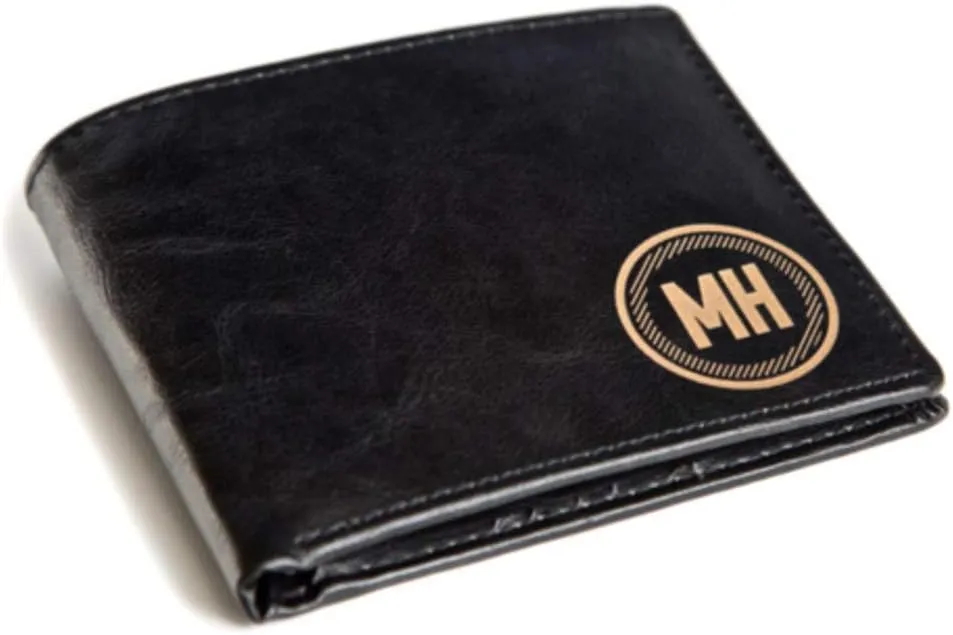 Swanky Badger Personalized Wallet – Bifold Wallet (Black Circle)