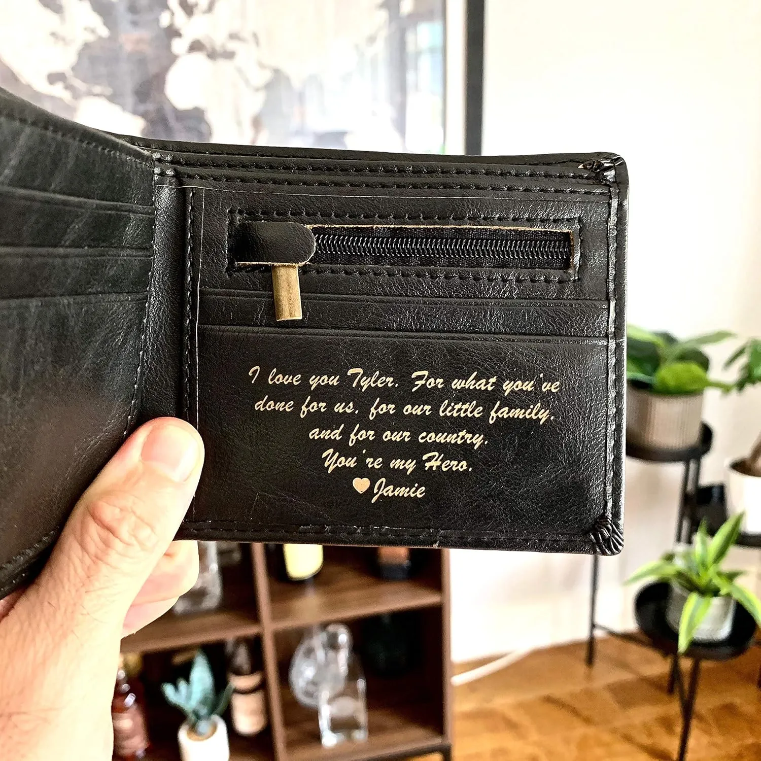 Swanky Badger Personalized Wallet – Bifold Wallet (Black Circle)