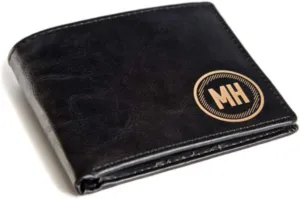 Swanky Badger Personalized Wallet – Bifold Wallet (Black Circle)
