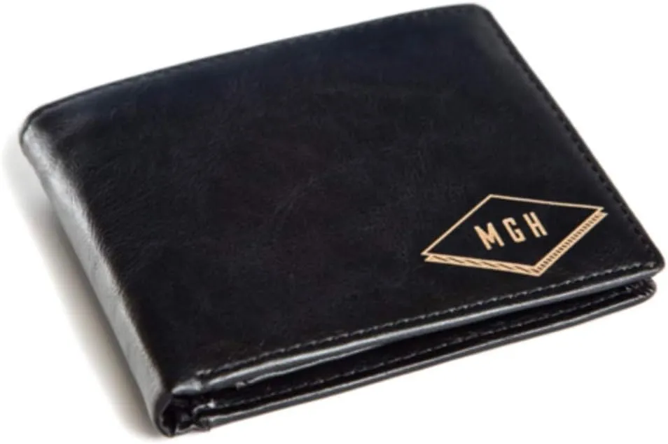 Swanky Badger Personalized Wallet - Bifold Wallet (Black Diamond)