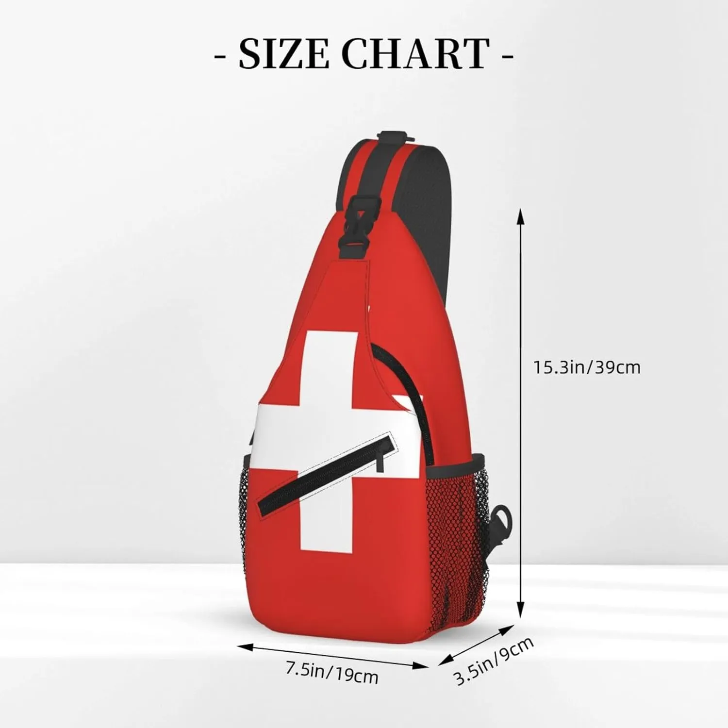 Switzerland Swiss Flag Crossbody Bags Sling Backpack Cross Chest Bag Sports Shoulder Bag Gym Fanny Pack Adjustable Cycling Daypack Diagonally Rucksack for Running