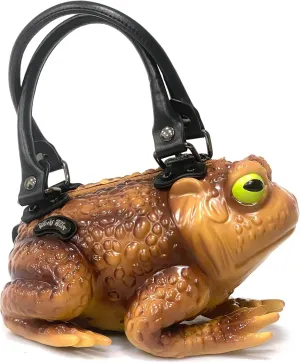 Tan Brown Toad Bag Purse Satchel Handbag Witch Frog Cottagecore Goblincore Dark Gothic Aesthetic