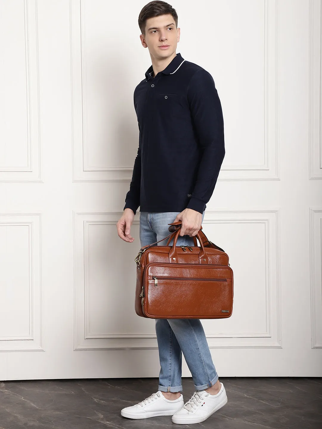 Tan Leather Laptop / Office Bags ZP12110