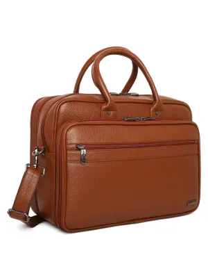 Tan Leather Portfolio Office / Laptop Bags ZP12103